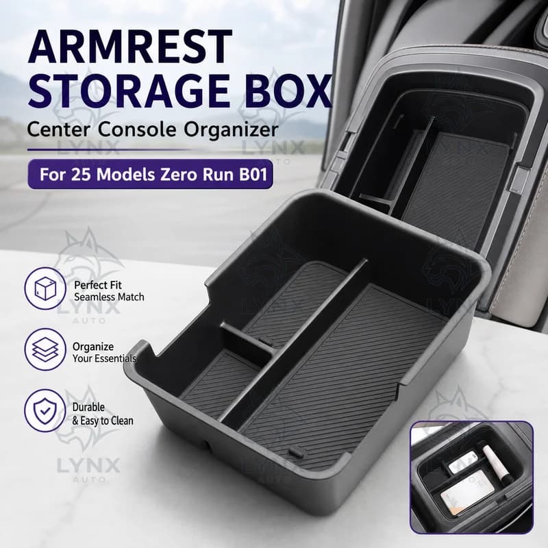 For 25 Models Zero Run B01 Armrest Storage Box Center Console Car Organizer Accessories Auto Modification Parts