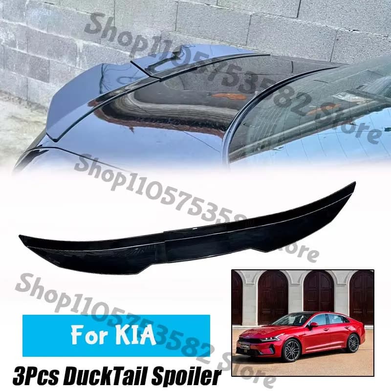 3Pcs Ducktail High Kick Trunk Spoiler For KIA Universal Rear Boot Wing For Multi Models Car
