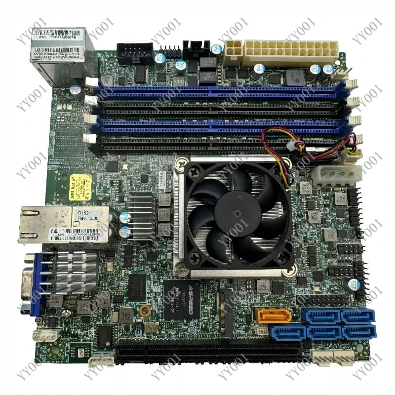 Used Mini ITX Server Motherboard for Xeon D1521 Dual 10G Ports NAS System