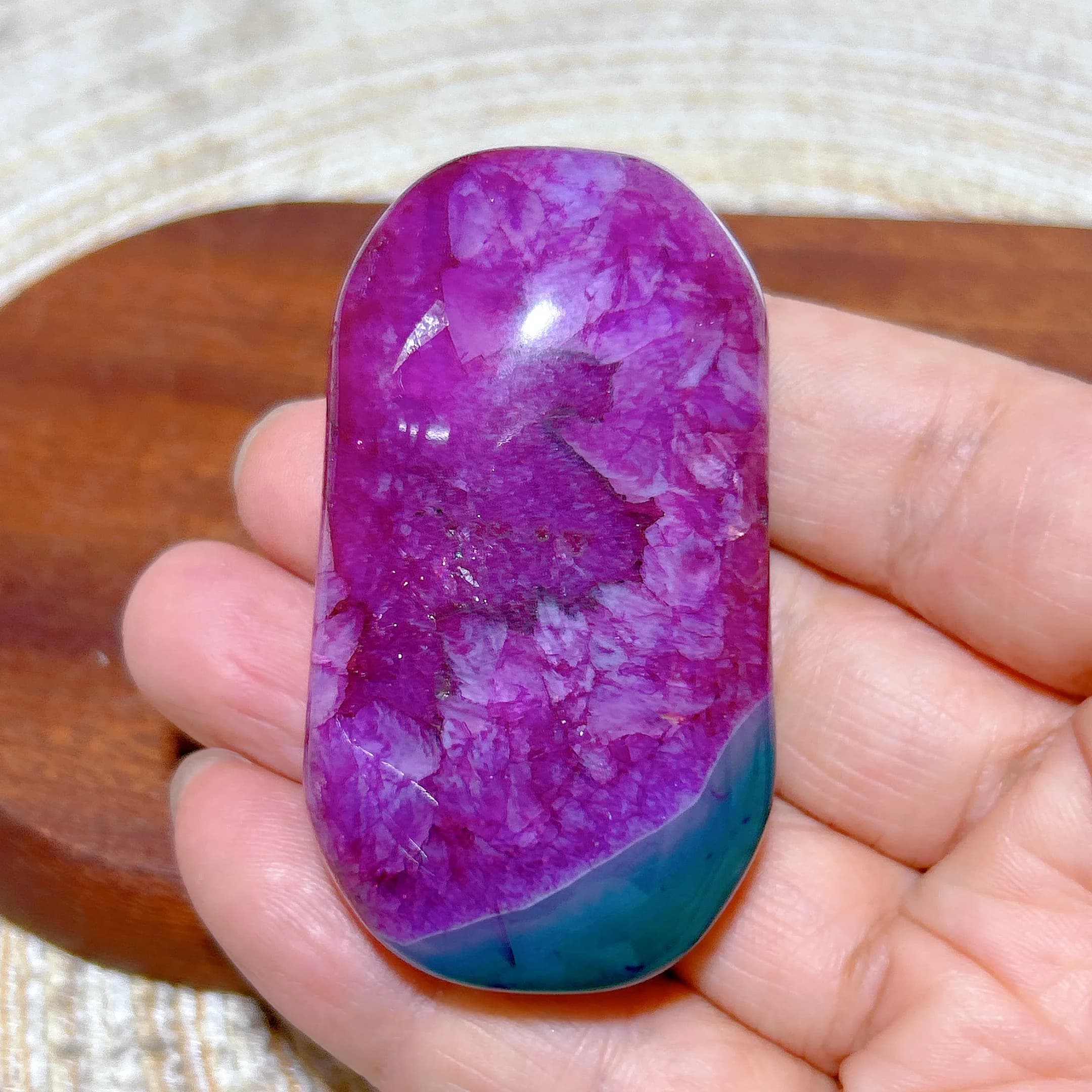 High Quality Natural Crystal Purple Green Quartz Agate Palm  Healing Gemstone Reiki Energy Home Decoration Room Decor Gift