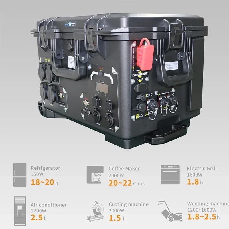 3500W 4000w 3000w Solar Wind Hybrid Outdoor Generator Mobile LiFePO4 Battery Portable Power Station with Folding Solar Panels