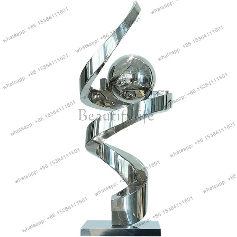 Modern light luxury stainless steel ornament lobby creative decoration metal artwork sculpture