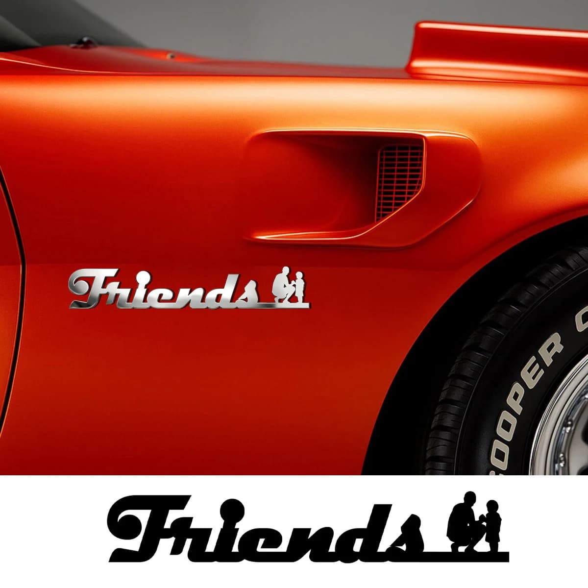 Family Father and Son Metal Stickers Custom Logo Applicable to Car Trunk, Fender and Rear Bumper, 3D Stickers, Birthday Gifts