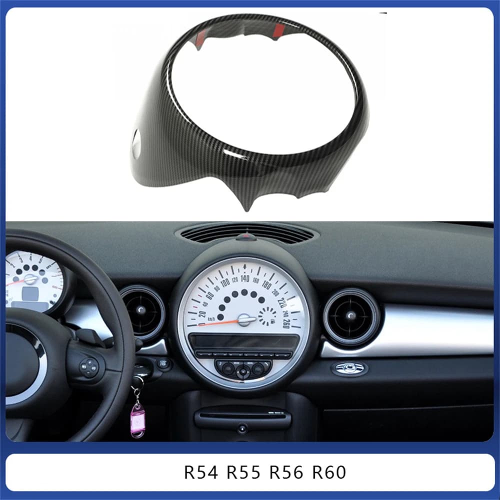 ​Carbon Fiber Color Dash Instrument Panel Frame Center Console Speedometer Cover Wearproof Stylish for R54 R55 R56 R60