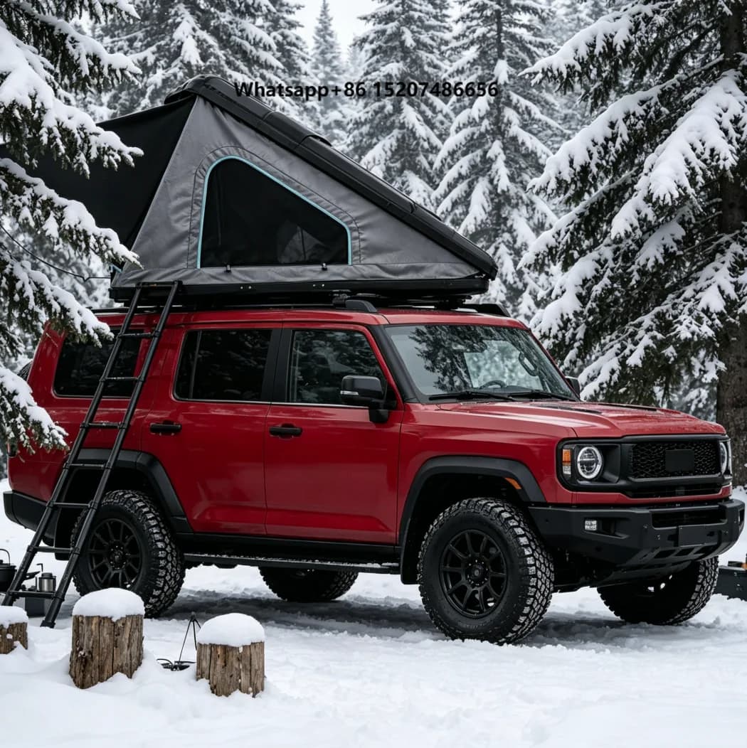 Hard Shell Car Rooftop Tent 280g Poly Cotton Canvas 3000mm Waterproof Offroad SUV Camping Tent