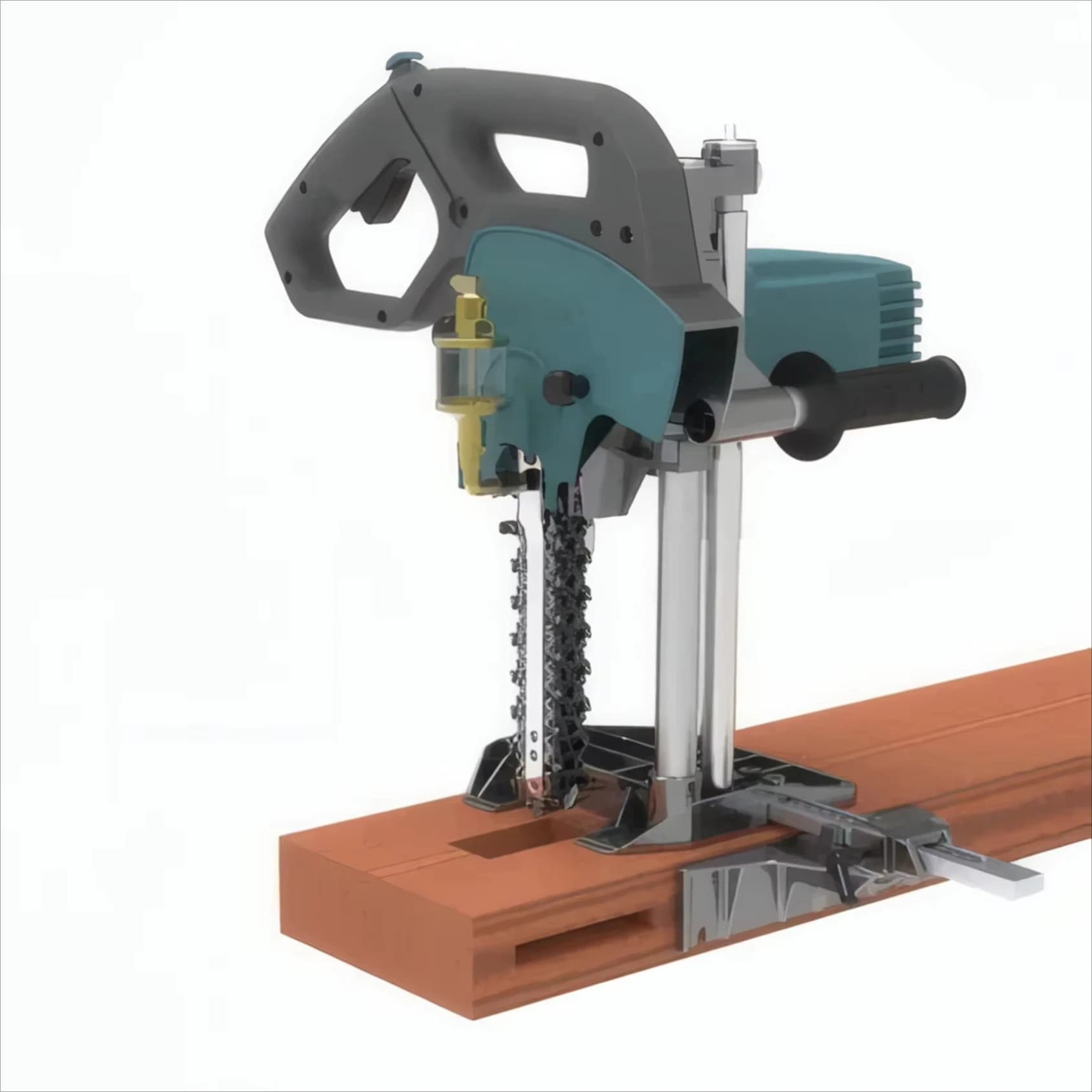 CZM-150 Portable Wood Mortising Machine - Alloy Chain Tool for Square Holes