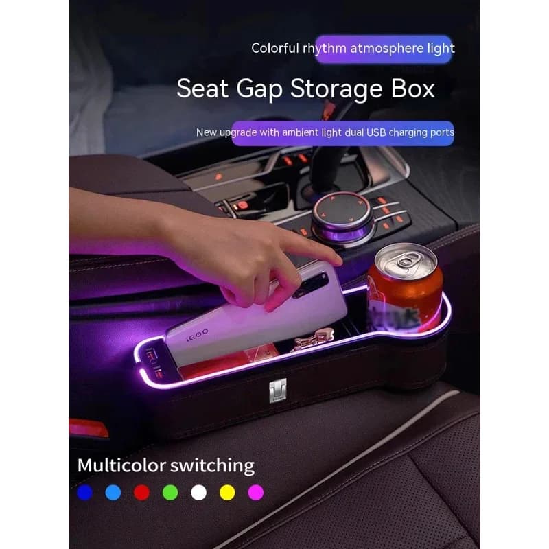 Car LED 7 Color Sewable Chair Storage Box For Great Wall GWM Wei Tank 300 500 400 700 2022 Auto USB Storage Box Accessories