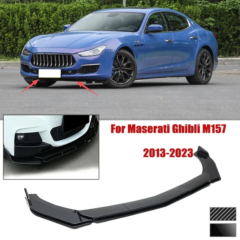 5pcs Front Bumper Shovel For Maserati Ghibli M157 2013-2023 Spoiler Front Bumper Deflector Anti Scratch Protection Device