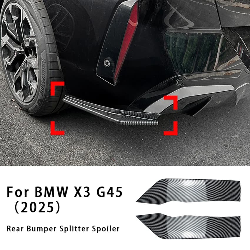 For BMW X3 G45 M Sport 2025 Car Rear Side Wrapping Corner ABS Side Bumper Fender Splitter Spoiler Body Kits Car Accessories