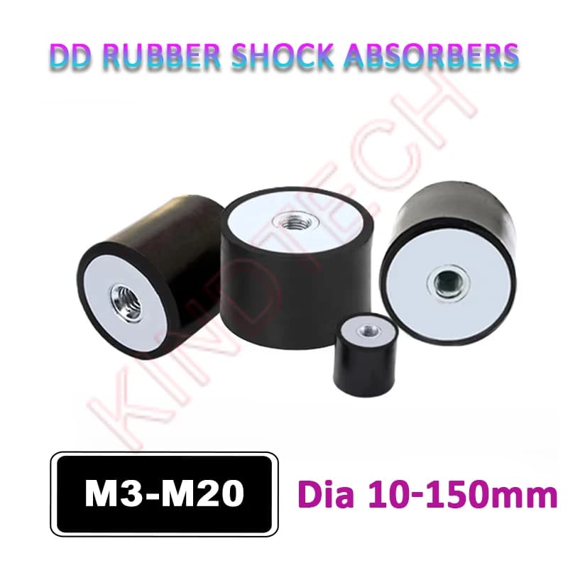 1/2/4/10Pcs M3 M4 M5 M6 M8 M10 M12 M16 M20 Female-Female Thread Rubber Shock Absorber Isolation Mount DD-Type Damper Dia10-150mm