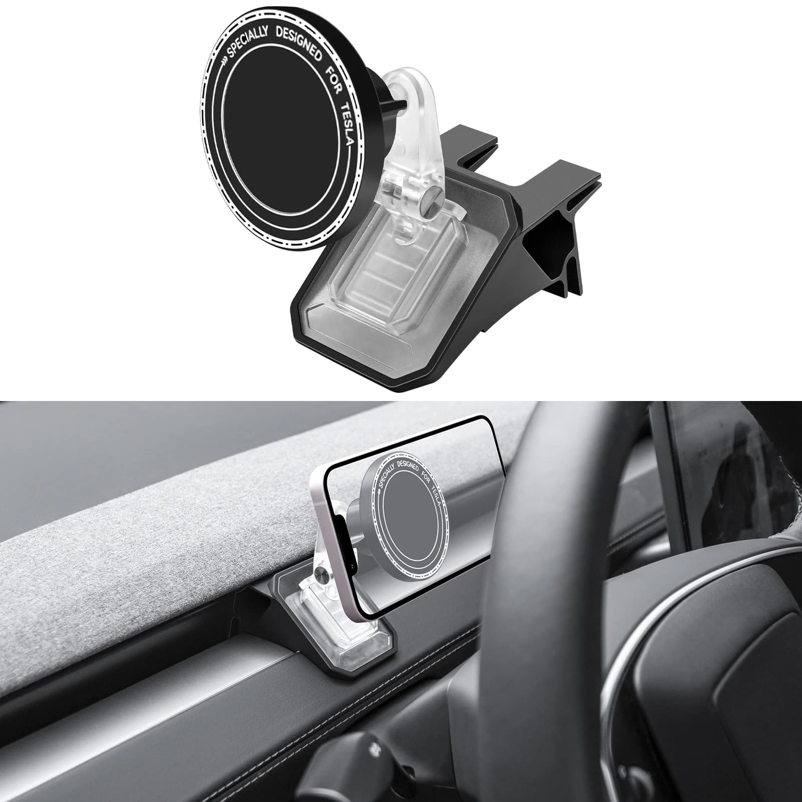 Car Dashboard Phone Mount for Tesla New Model Y Juniper 2026 and 2024-2025 Model 3 Highland Accessories for All Smartphone
