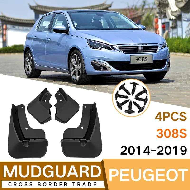 For Peugeot 308S 2014-2019 fender tiles front and rear auto accessories 4runner accessories mud flaps fender flares