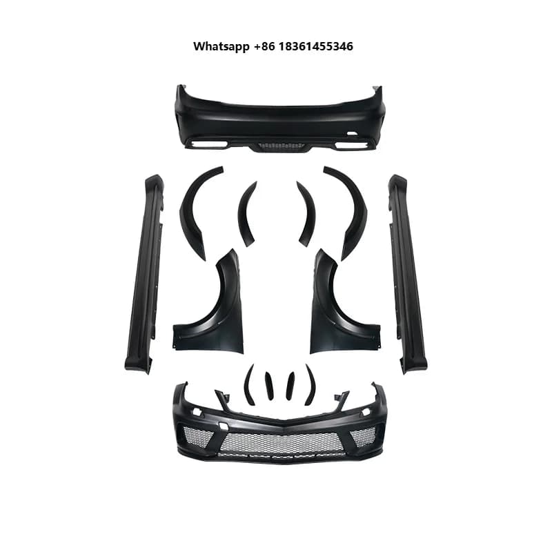 For  C-Class W204Fiberglass Front Rear Bumper Bodykit Upgrade  Style Fit