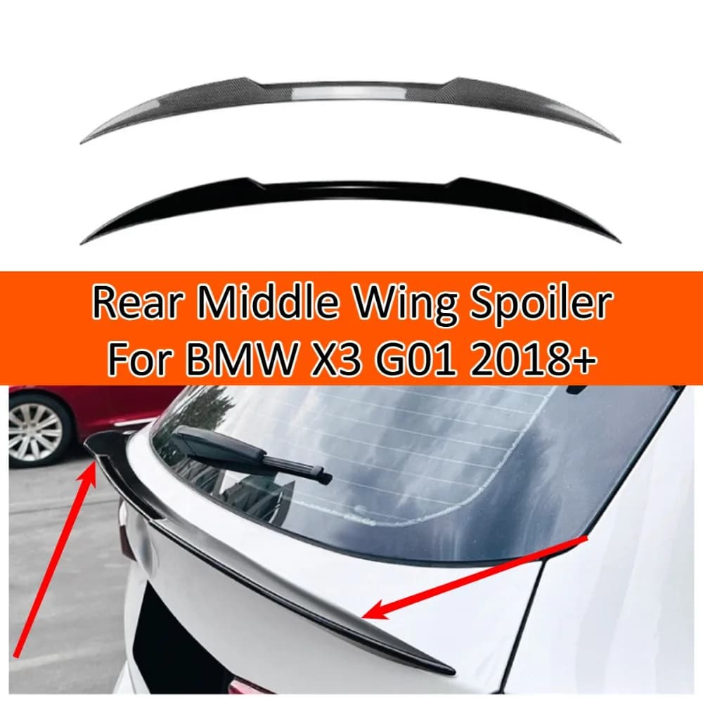 Rear Middle Wing Spoiler For BMW X3 G01 2018+Tailgate Stabilizer Fin Exterior Styling Modification Accessories Trim Kit Cover