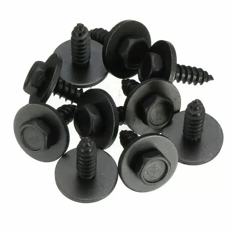 10pcs 8mm HEX HEAD 4.8x 19mm SELF TAPPING TAPPER SCREW & WASHER For BMW