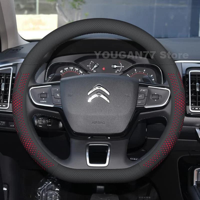 Leather Car Steering Wheel Cover For Citroen Basalt VISION 2024 2025 Covers For Covers Auto interior Citroen Basalt Accessories
