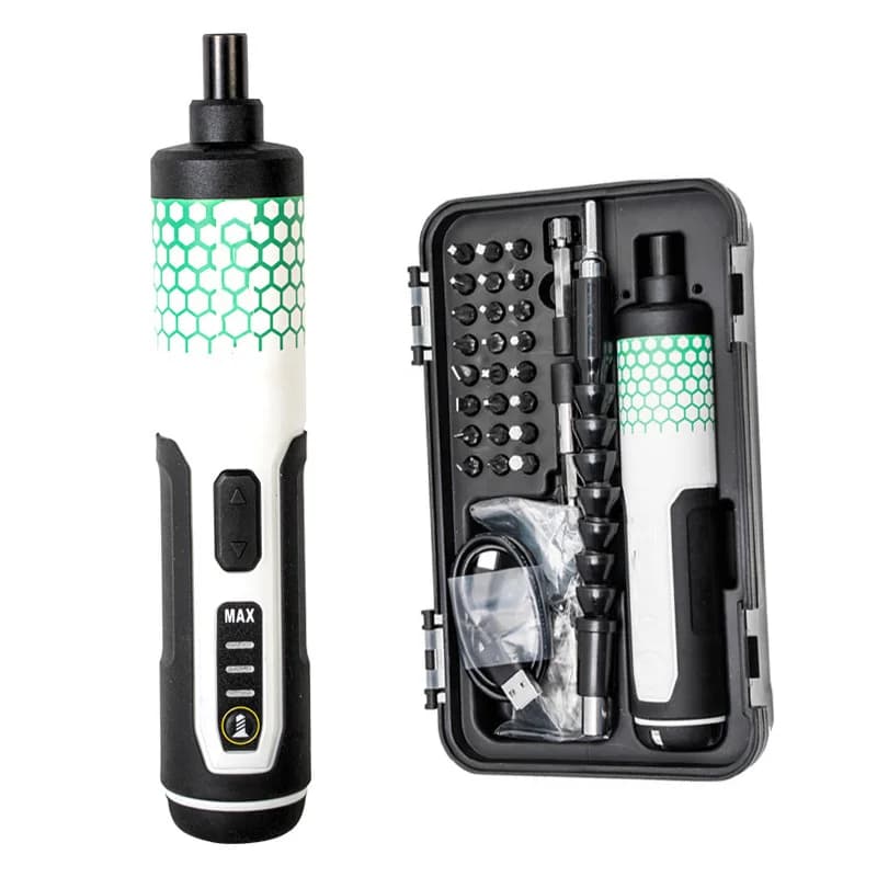 C-type 3.6V electric cordless screwdriver with lithium-ion rechargeable bit set, small multi-purpose torque adjustment