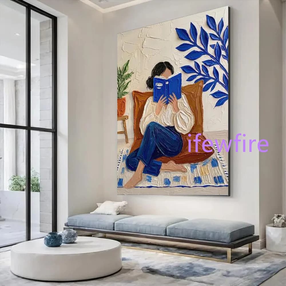 100% Handmade Abstract Oil Painting Modern Figure Canvas Mural Wall Art Picture for Home Living Room Decor Image Unique Artwork