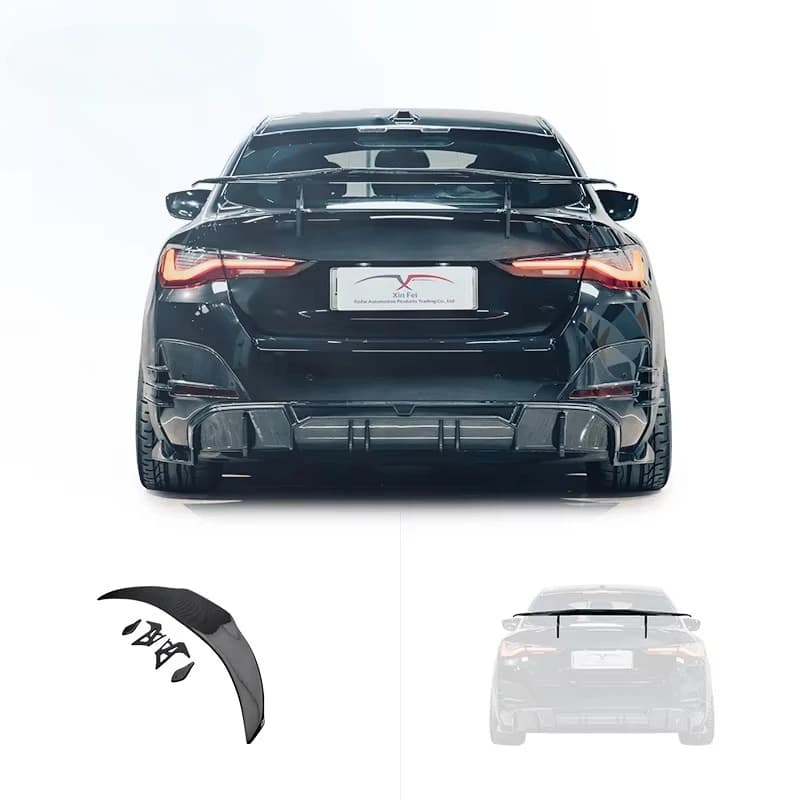 Car Modification Carbon Fiber Rear Spoiler GT Wing Trunk Spoiler for BMW I4 2020-2023 Body Kit Upgrade