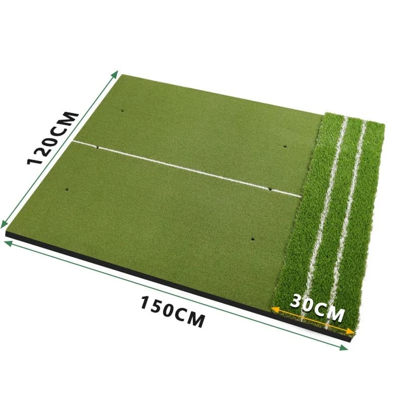Double White Line Double Grass Assisted Batting Mat Swing Practice Golf