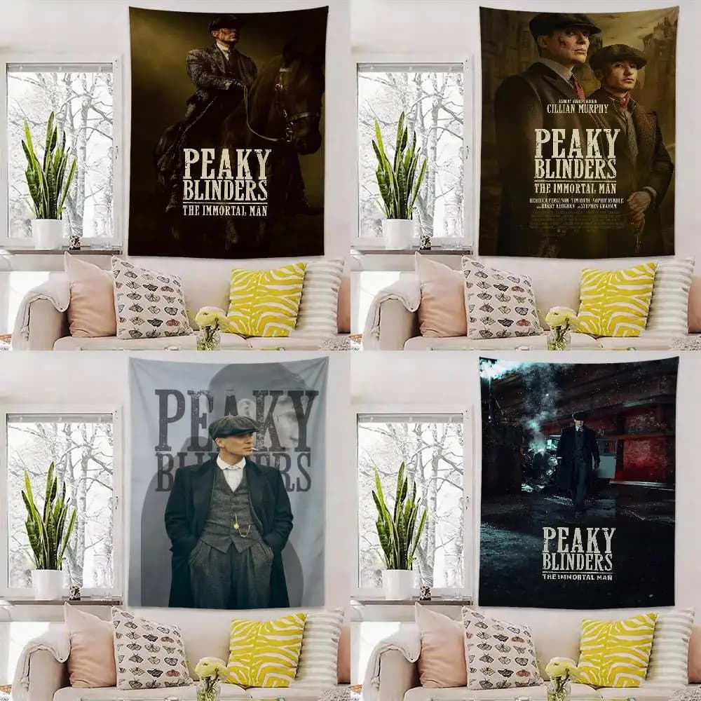Moive P-Peaky Blinders The Immortal Man Flag Digital Printing Banner for Garage Wall Out Door Decoration