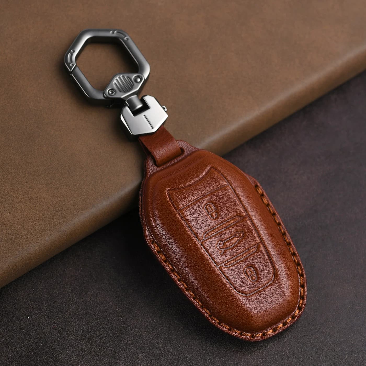 Genuine Leather Protector For Peugeot 508 308 208 2008 3008 5008 2008 Citroen C4 C4L DS3 DS4 DS5 Key Case Cover Fob
