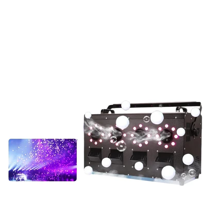 4-Hole smoke bubble machine Stage smoke machine Wedding performance props Large blowing bubble Double hole smoke cannon