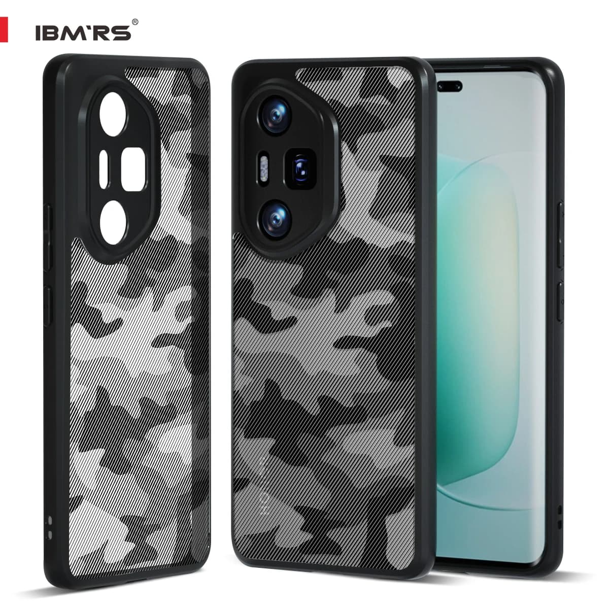 IBMRS for Honor 300 Pro Phone Case, Camouflage Shockproof Cover, PC+TPU Dual Layer Heavy Duty Armor