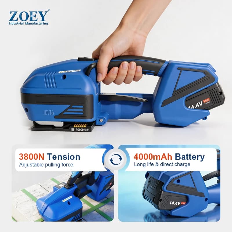 Battery Powered Strapping Tool PET PP Banding Machine for Pallet Packaging Heavy Duty Industrial Use
