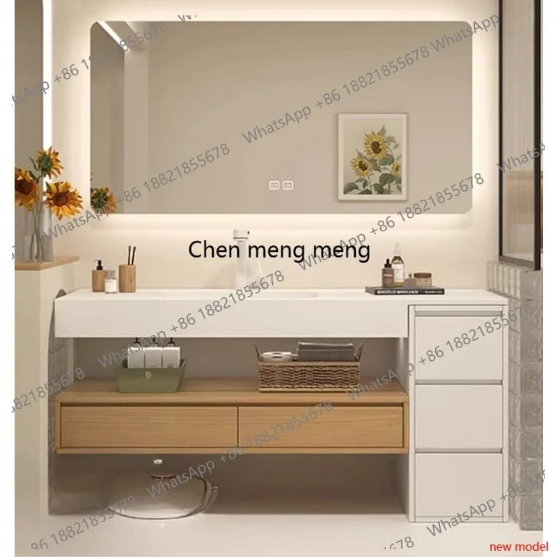 Integrated basin double-layer bathroom cabinet combination toilet washbasin bathroom cabinet washbasin