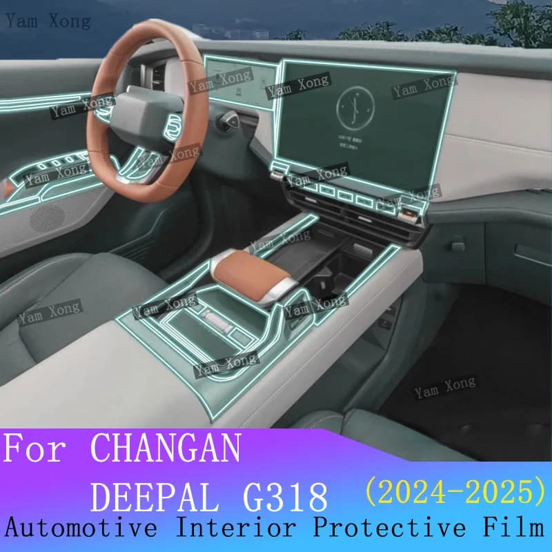 For CHANGAN DEEPAL G318 Auto Full Set Interior Film Navigation Screen Protection Center Console Transparent Anti-scratch Repair