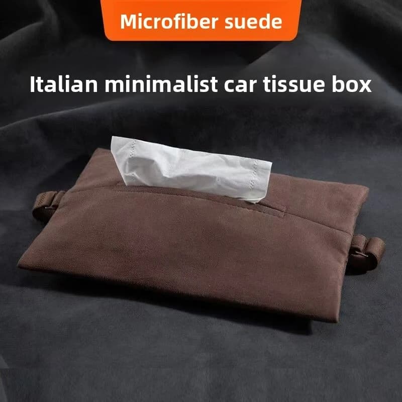Car Sun Visor Hanging Suede Tissue Box Creative Auto Paper Towel Holder Car Interior Decor Accessories