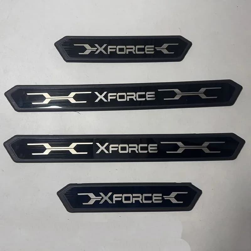 For Mitsubishi Xforce 2023 2024 2025 2026 2027 Door Sill Plate Strips Stainless Steel Plastic 3d Car Sticker Interiors Auto Part