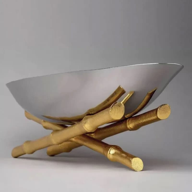 bamboo joint boat-shaped fruit plate home furnishing living room entrance dining table soft decoration ornament