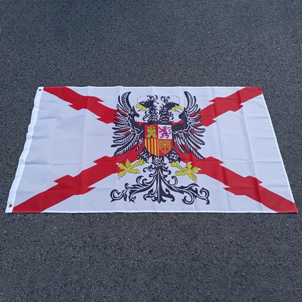 Aerlxemrbrae Spanish Empire Cross of Burgundy Flag 1506 Cross of Burgundy with Emblem 90 X 150 cm Spain Banners