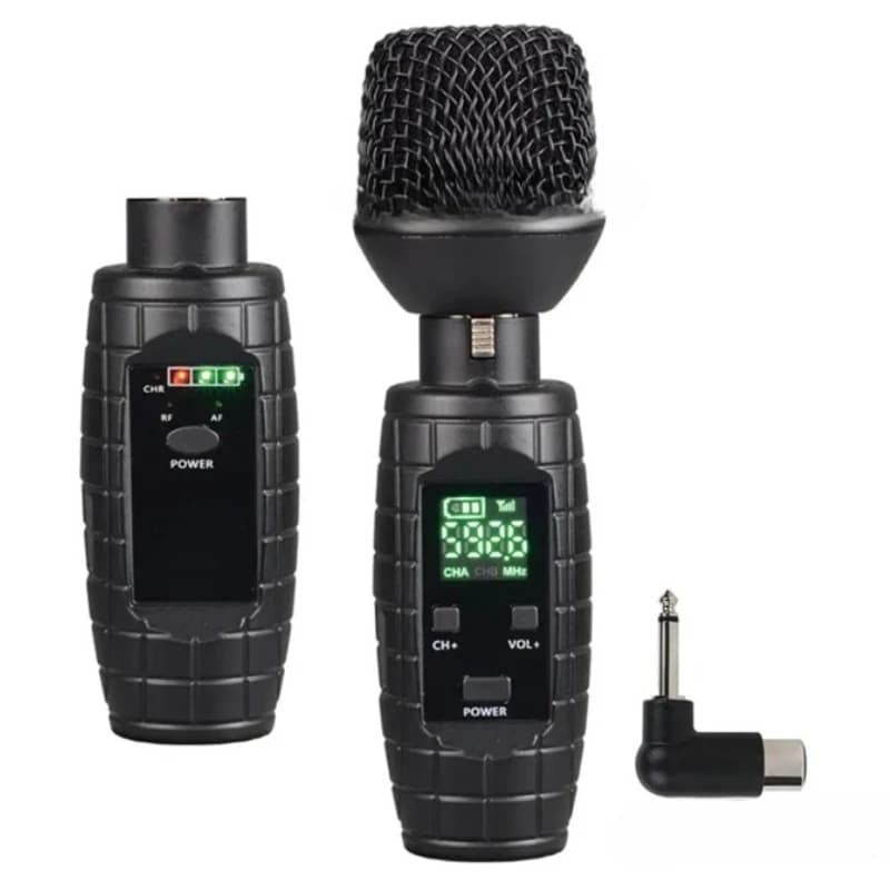 Dedicated wired to wireless microphone, microphone grenade system, capacitive dynamic microphone, supports 48V power supply,