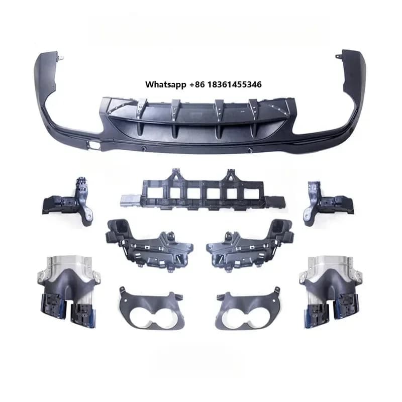 For New Upgr GLC Rear Bumper Kit with Diffuser Bumper Lip And Exhaust Pipe 63 43
