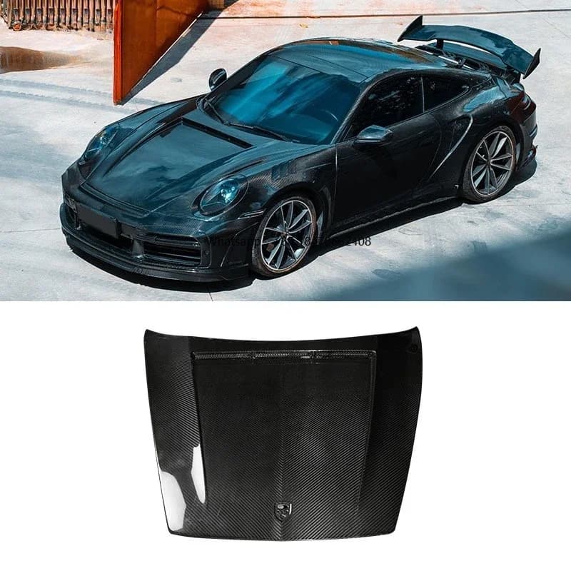 Real Carbon Fiber Hood for 911 992 Carrera S Upgrade TC Engine Cover Bonnet  Car Exterior Parts