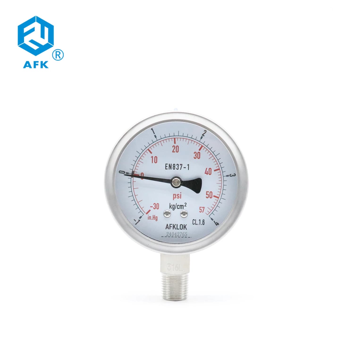 Range 140psi 0.6Mpa 60psi Stainless Steel Case 100MM 150MM   Pressure Gauge Radial Installation for Industrial