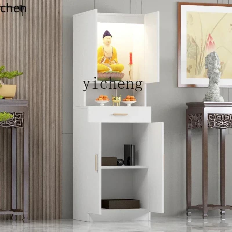 D18- Buddha Niche Altar Household New Chinese Style Buddha Statue Enshrine Guanyin Bodhisattva License Altar Solid Wood