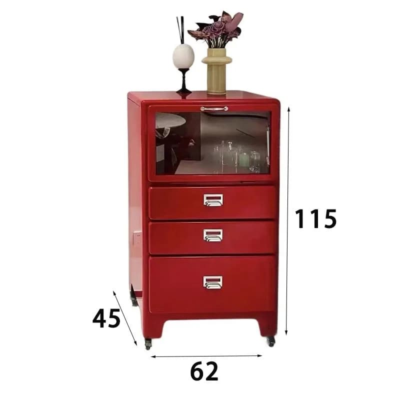 Japanese-style retro iron cabinet, metal drawer cabinet, environmentally friendly side cabinet