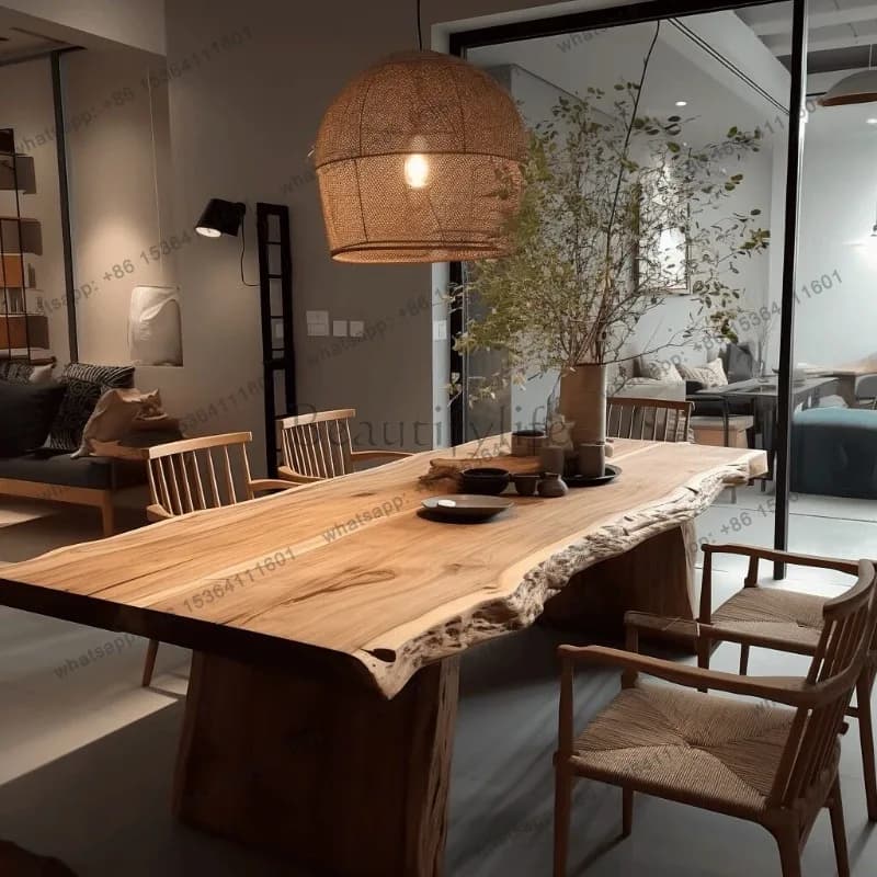 Designer Wood Dining Table Brown Unique Party Wooden Luxury Dinner Table Workstations Restaurant Mesa De Jantar Home Furniture