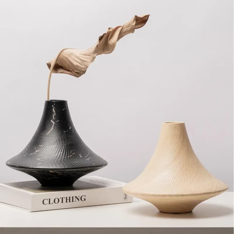 Resin Handicraft Conical Vase Floral Arrangement Accessories Geometric Circular Ornaments Flower Vase Home Decoration