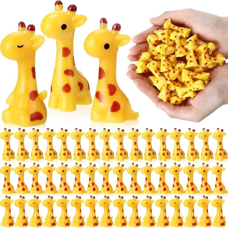 5/10 Pcs Mini Resin Giraffe Miniatures for Garden Home Decoration, Zoo Animal Figures Micro Landscape Ornaments Fairy Accessory