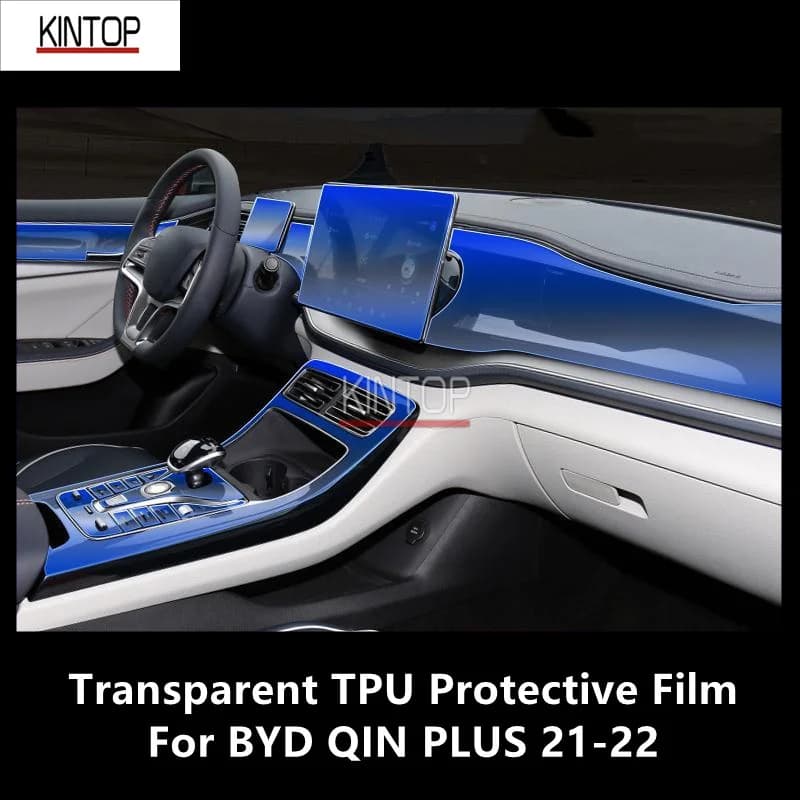For BYD QIN PLUS 21-22 Car Interior Center Console Transparent TPU Protective Film Anti-scratch Repair Film Accessories Refit