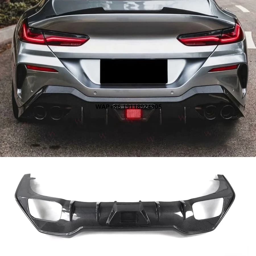 AC Style New Dry Carbon Fiber Rear Bumper Lip & Diffuser for  8 Series G14 G15 840i M850i M Sport Coupe 2020-2022
