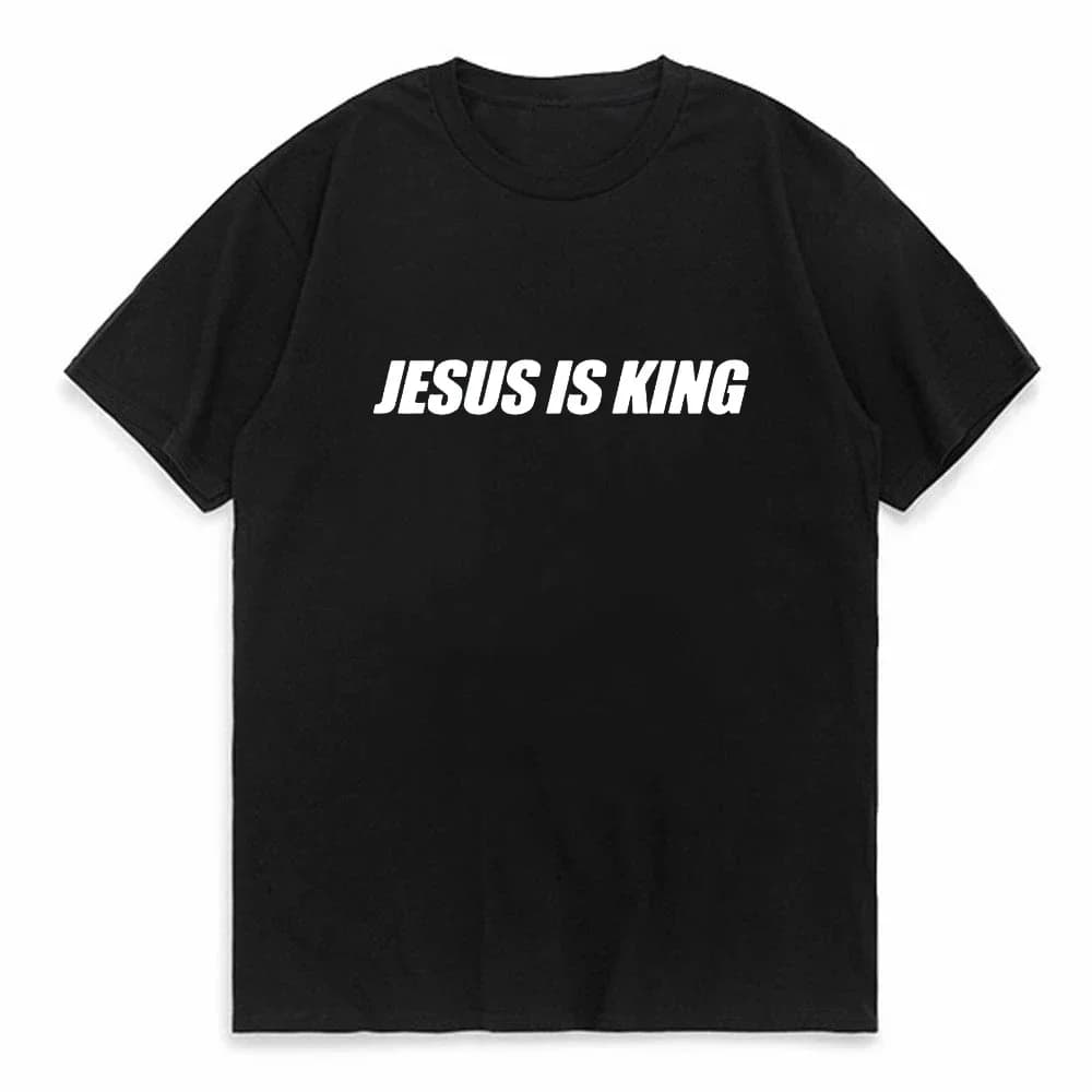 Jesus Is King T-shirt Women Casual God Is Good Tshirt Female Christian Based Clothing Faith Tee Shirt Cotton Short Sleeve Tees