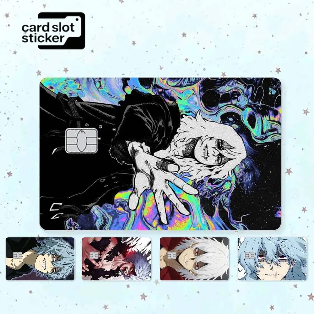 Cartoon Anime Shigaraki Tomura  Credit Card HD Stickers Small Chip Waterproof Sticker Game Card Decal Gift