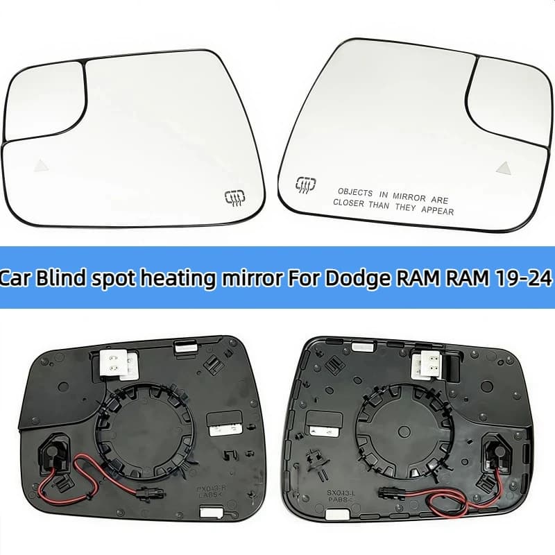 Car Blind spot heating mirror For Dodge RAM RAM 19-24 mirror Rearview mirror parallel auxiliary blind spot lens reflector BSD