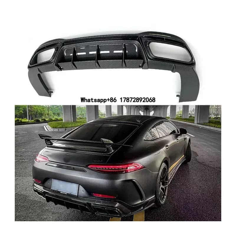 For 2022-2024 GT53 GT63 4MATIC X290 FD Dry Carbon Fiber Rear Diffuser  with Exhaust Tip